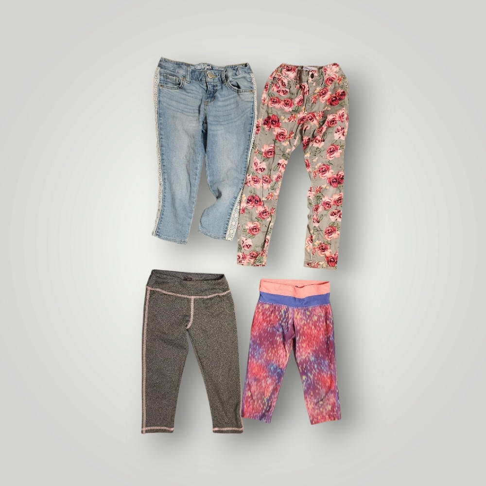 Girls all season bundle lot shorts pants jeans leggings capris size 6 7 - Picture 10 of 13